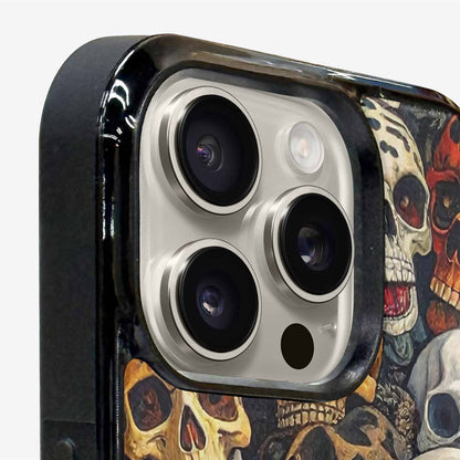 iPhone 15 Pro Max Case — Skulls Pattern Hundreds Of Sma 1q9, Custom Art Phone Cover