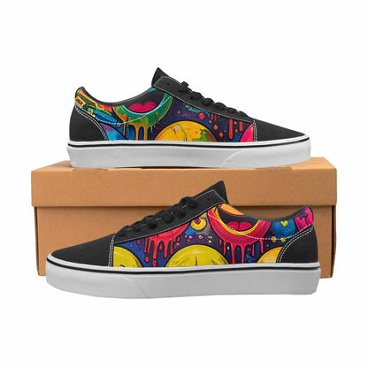 MEN'S Yellow Smiley Face Canvas Lace-Up Grunge Shoes
