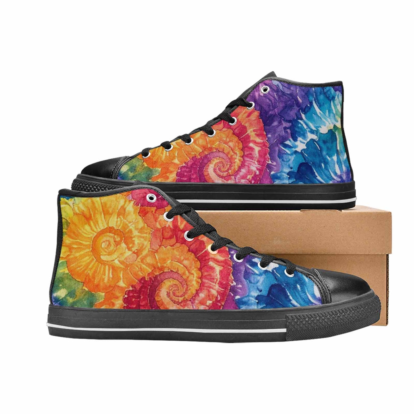 MEN'S Tie Dye Swirl High Top Canvas Aesthetic Sneakers