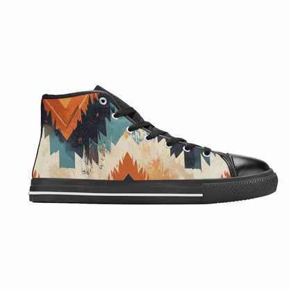 MEN'S Southwestern Geometric Diamond High Top Canvas Cottagecore Shoes