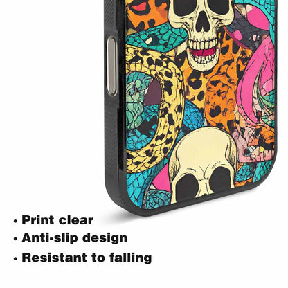 iPhone 16 Pro Max Case — Snake Print Skull Custom, Custom Printed Phone Case
