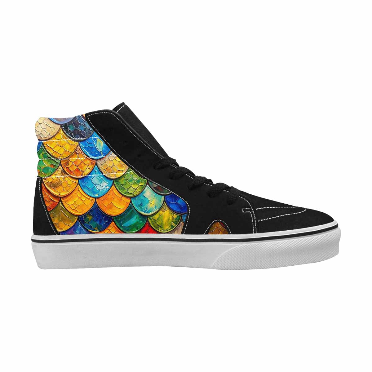 MEN'S Reptile Scale High Top Canvas Wallpaper Art Custom Sneakers