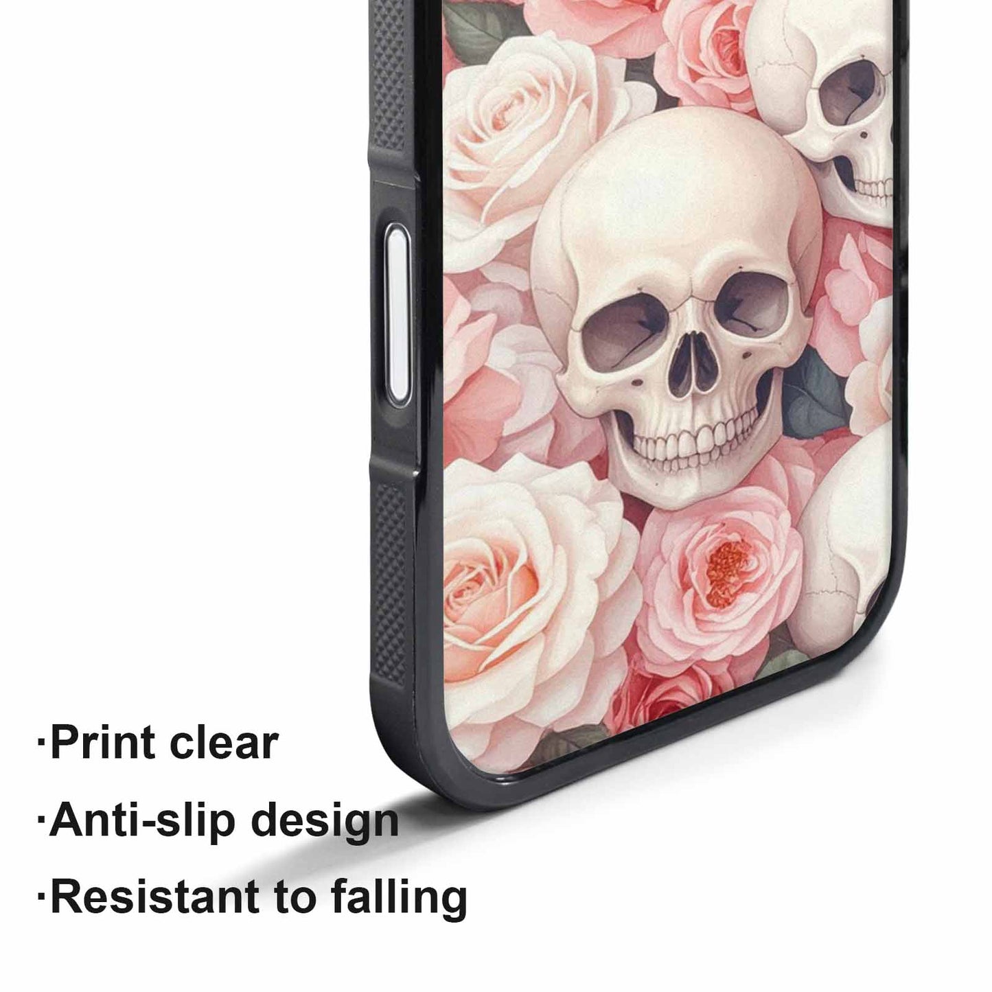 iPhone 17 Pro Case — Skulls Roses Soft Airbrush Gothic Skulls, Custom Art Phone Cover