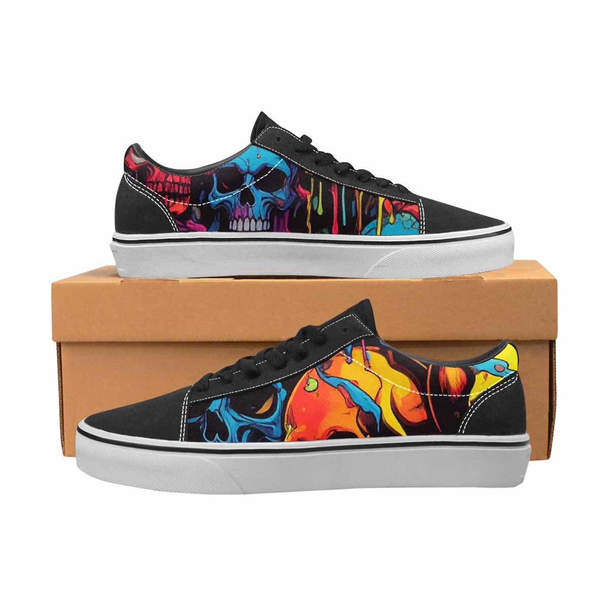 WOMEN'S 1000s Skulls Digital Camo Lace-Up Canvas Dreamcore Custom Shoes