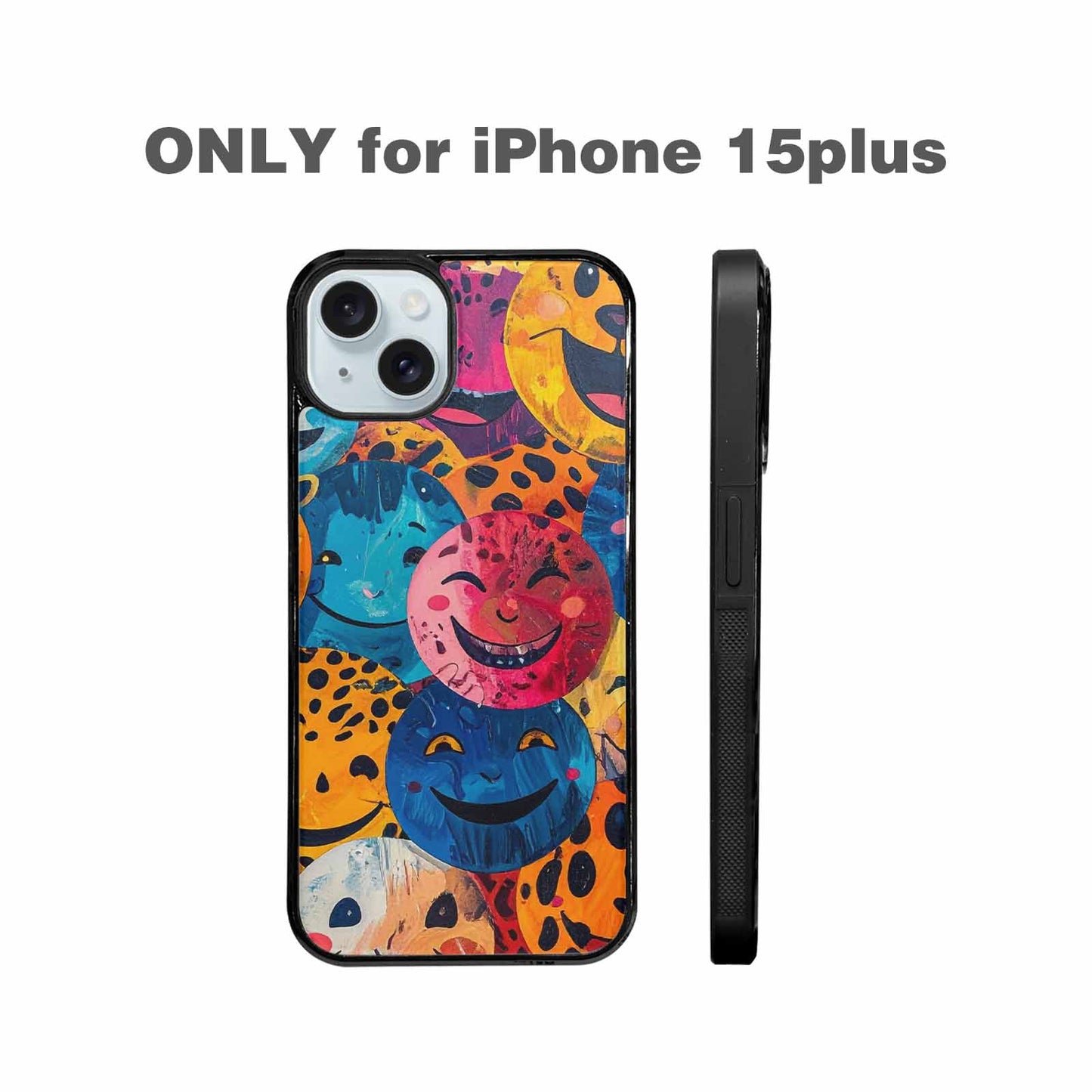 iPhone 15 Plus Case — Smiley Faces Animal Printsmile Kh7 Personalized, Custom Designed Case Cover