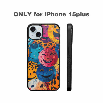 iPhone 15 Plus Case — Smiley Faces Animal Printsmile Kh7 Personalized, Custom Designed Case Cover