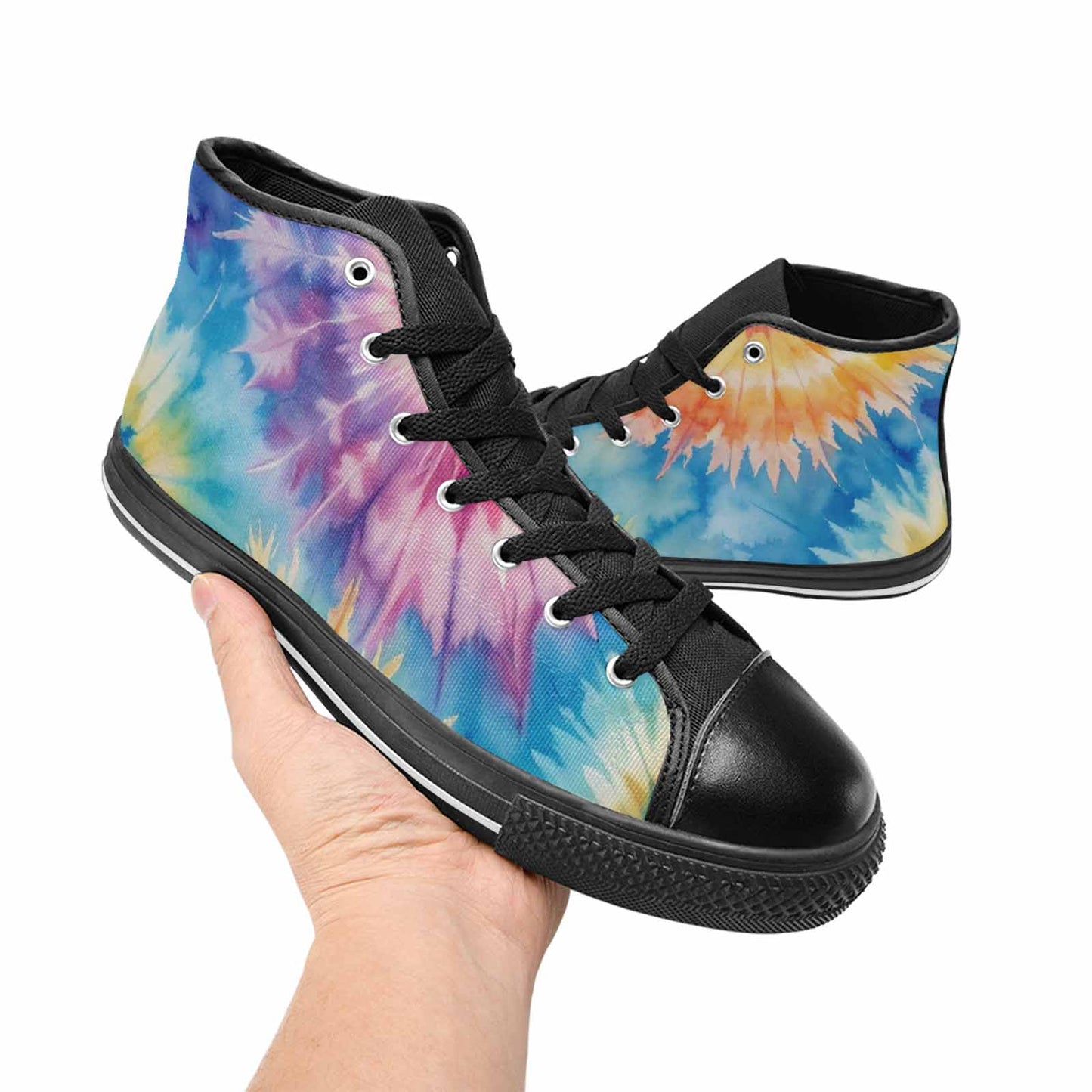MEN'S Tie Dye Swirl High Top Canvas Surreal Sneakers