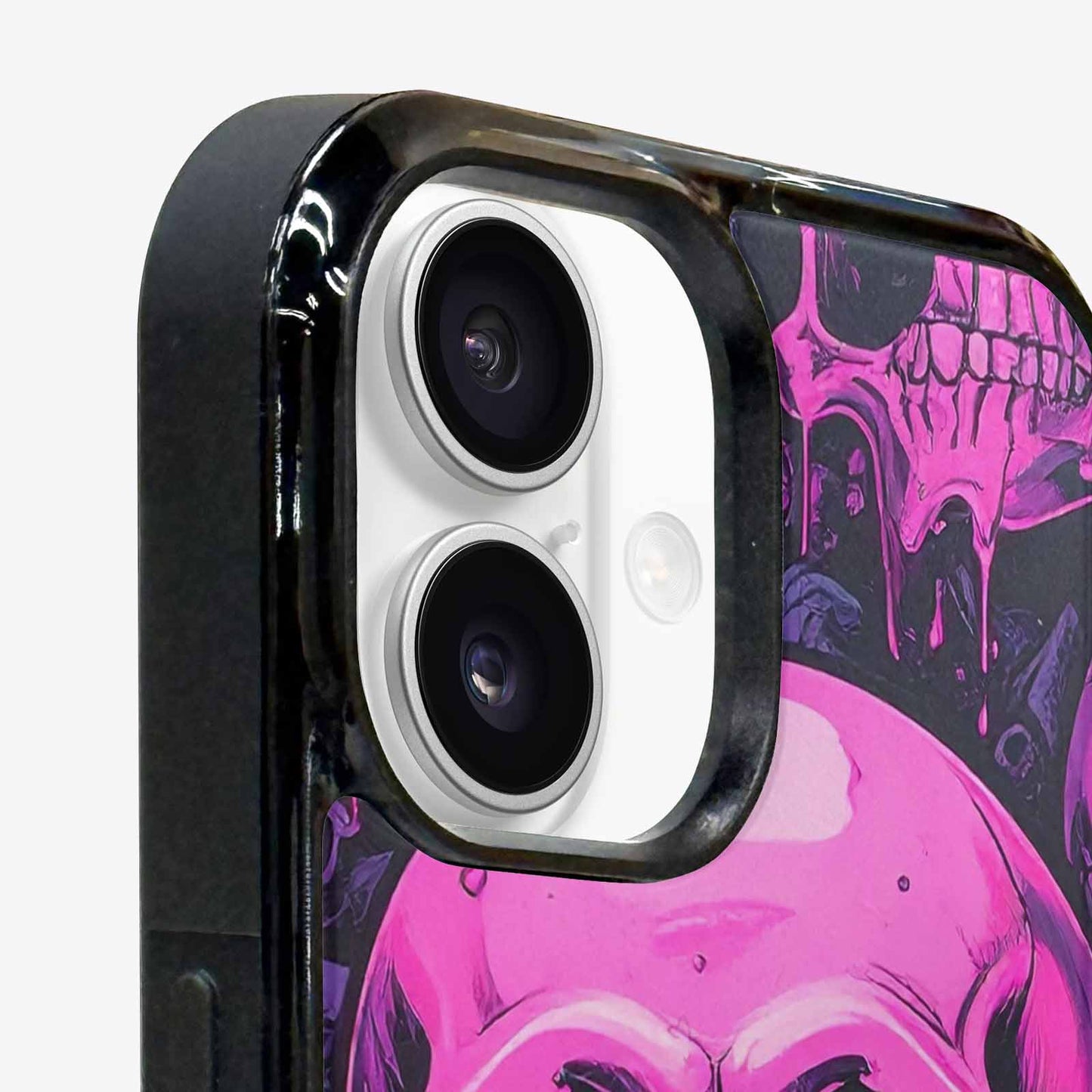 iPhone 16 Plus Case — Pink Purple Skeletons Neon Drip Melting, Custom Print Case Cover