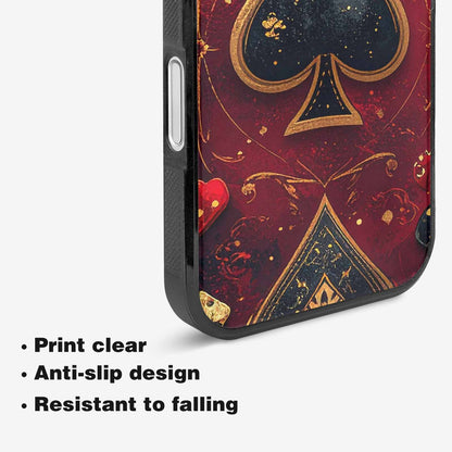 iPhone 16 Case — Playing Card Suits Pattern Poker Chips, Unique Phone Case Design