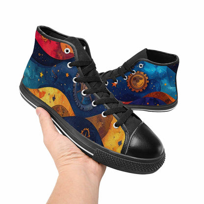 MEN'S Steampunk Galaxy High Top Canvas Dark Academia Custom Sneakers