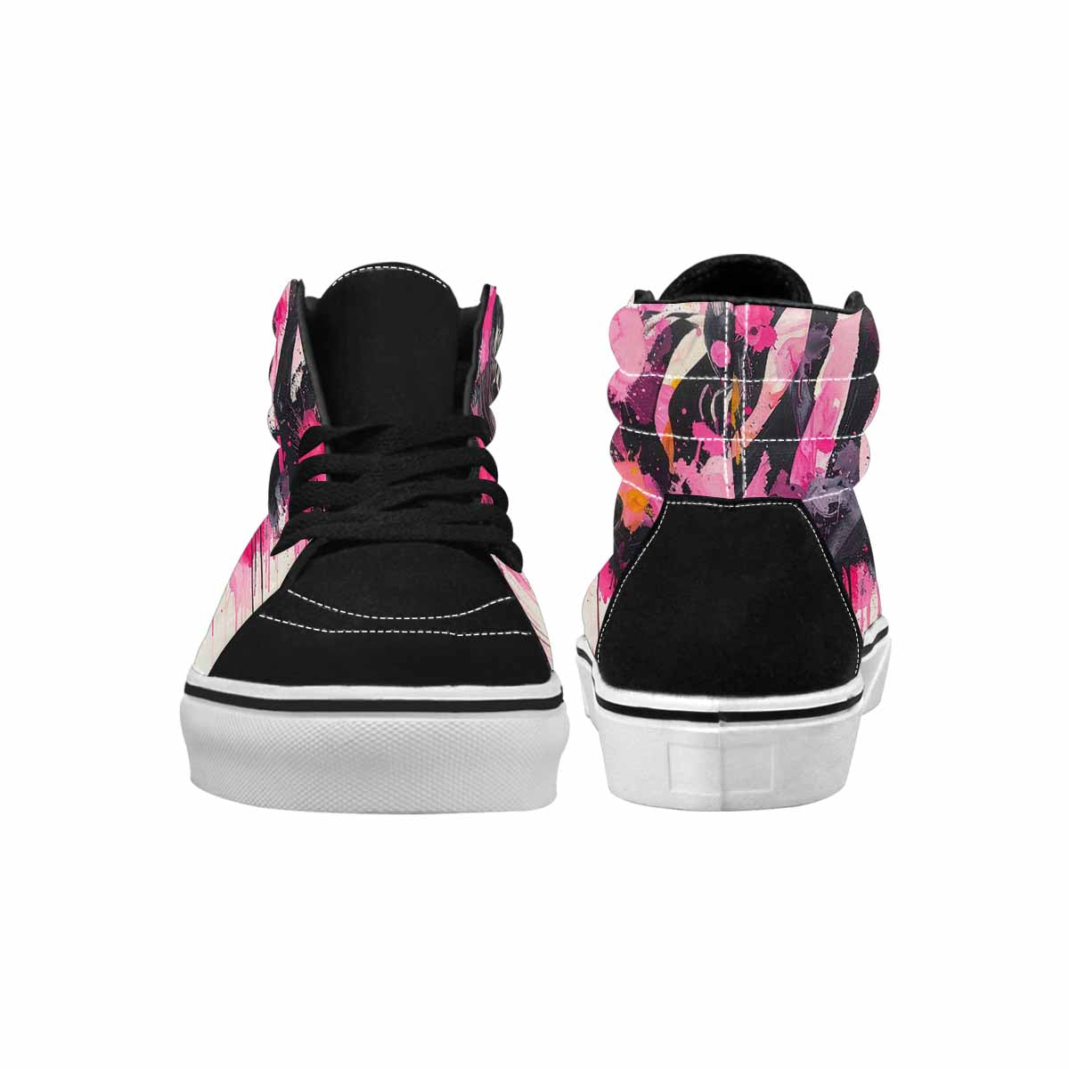 MEN'S Zebra Stripe Burst High Top Canvas Vivid Custom Sneakers