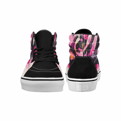 MEN'S Zebra Stripe Burst High Top Canvas Vivid Custom Sneakers