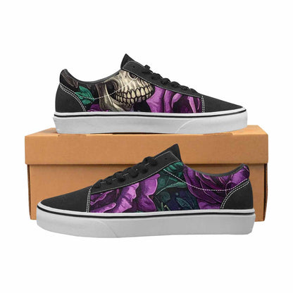 WOMEN'S Skulls Roses Gothic Filigree Canvas Lace-Up Surreal Custom Shoes