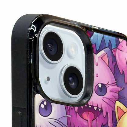 iPhone 15 Plus Case — Pastel Gore Cat Character Pattern Hundreds, Customized Protective Case