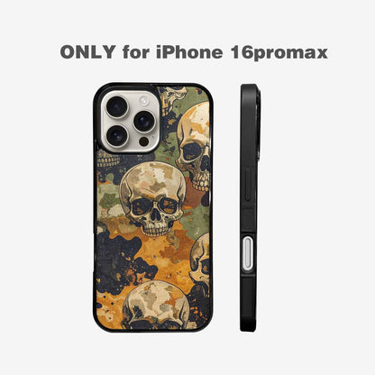 iPhone 16 Pro Max Case — Military Camo Skull Custom, Unique Phone Case Design