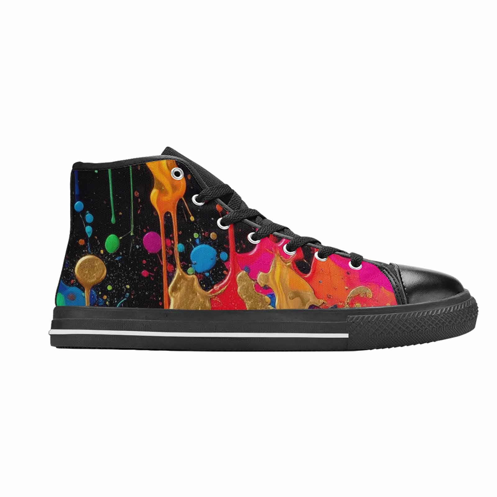 MEN'S Paint Splatter High Top Canvas Cottagecore Sneakers