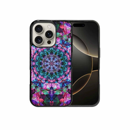 iPhone 16 Pro Case — Crystal Mandala Art Seamless Pattern Vibrant, Custom Designed Case Cover