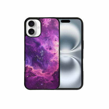iPhone 16 Plus Case — Purple Color Tones Nebula Texture With, Original Design Phone Case