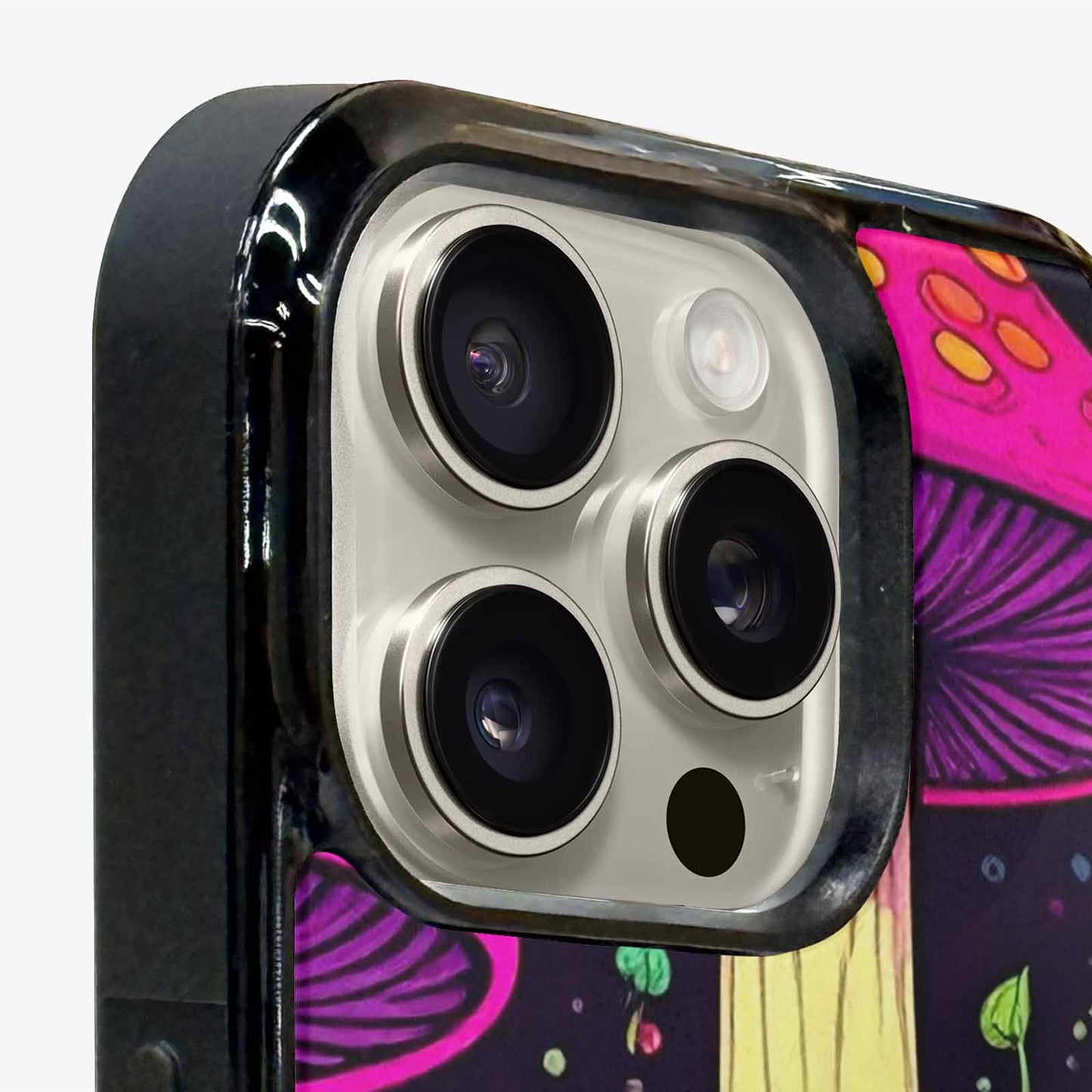 iPhone 16 Pro Max Case — Psychedelic Mushroom Cartoon Pattern, Custom Designed Case Cover