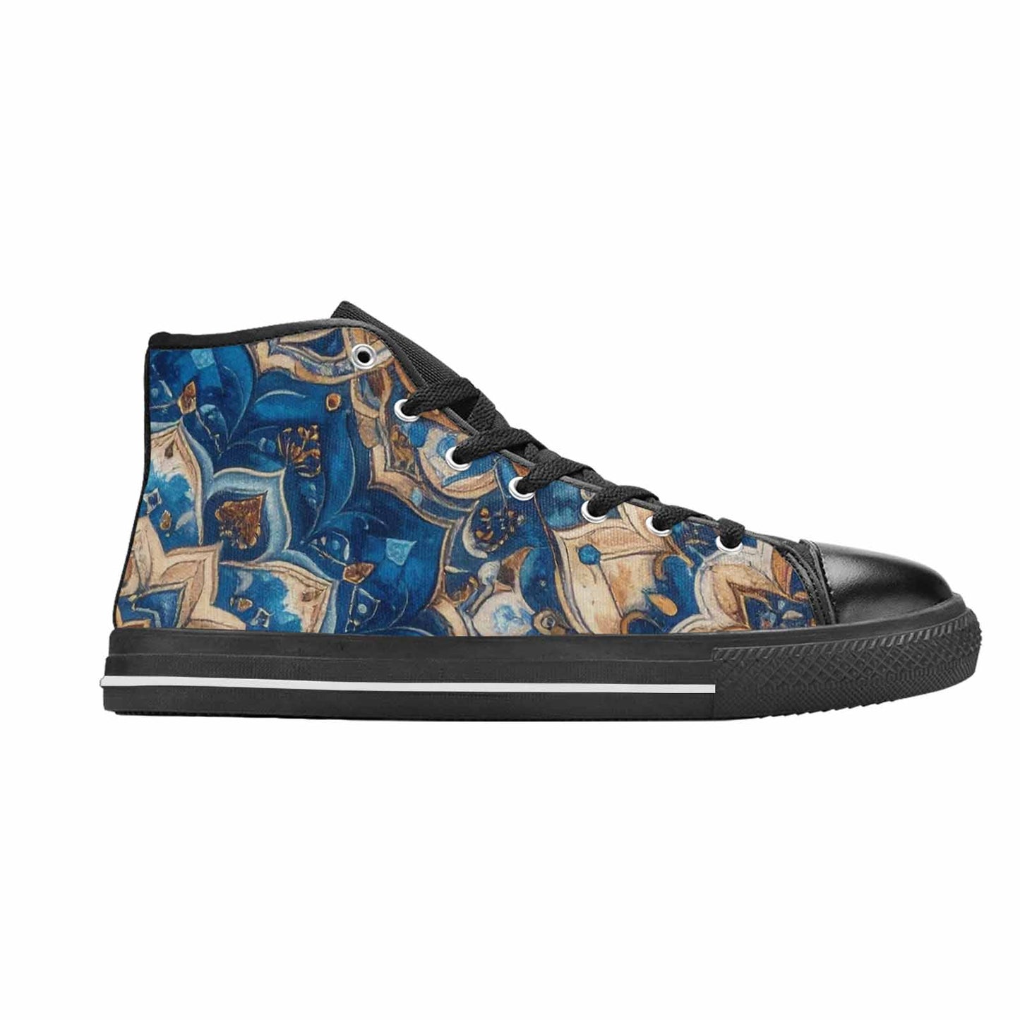 WOMEN'S Mandala High Top Canvas Neon Fantasy Sneakers