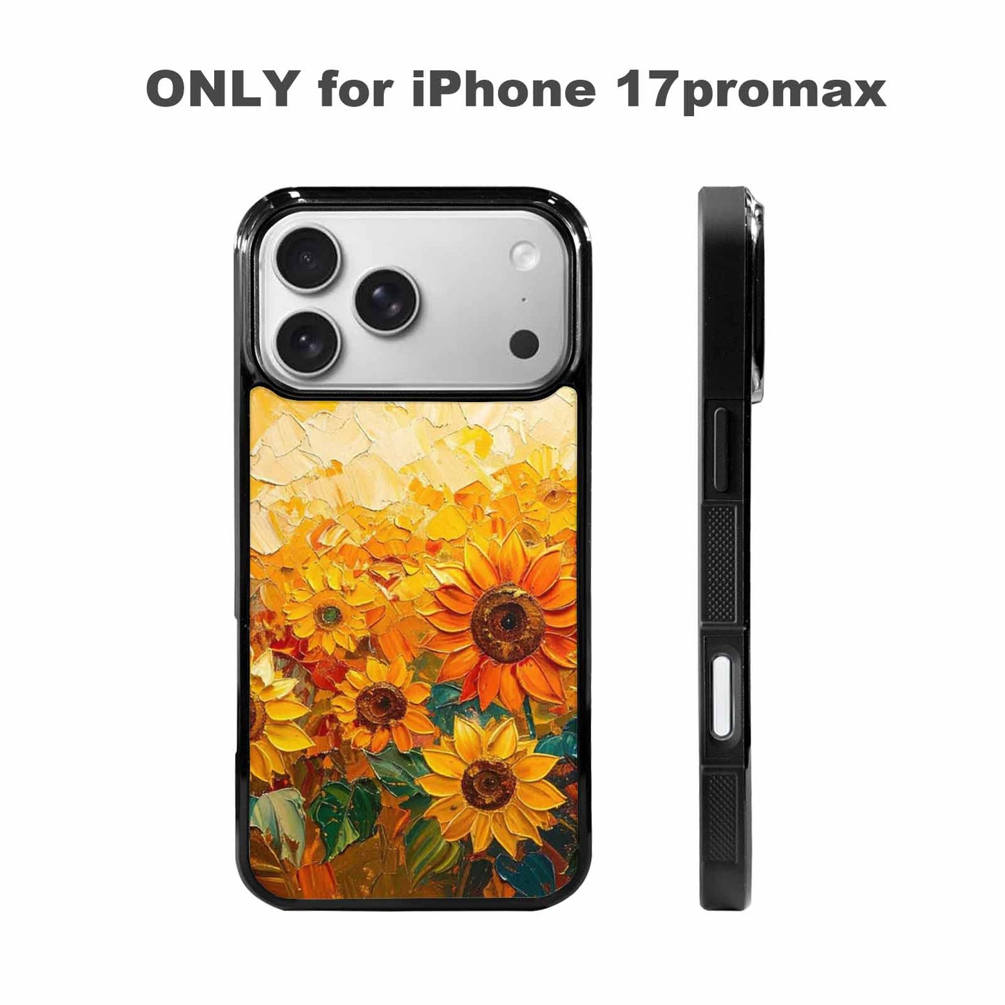 iPhone 17 Pro Max Case — Impressionist Sunflower Brushstroke Pattern Floral, Custom Designed Case Cover