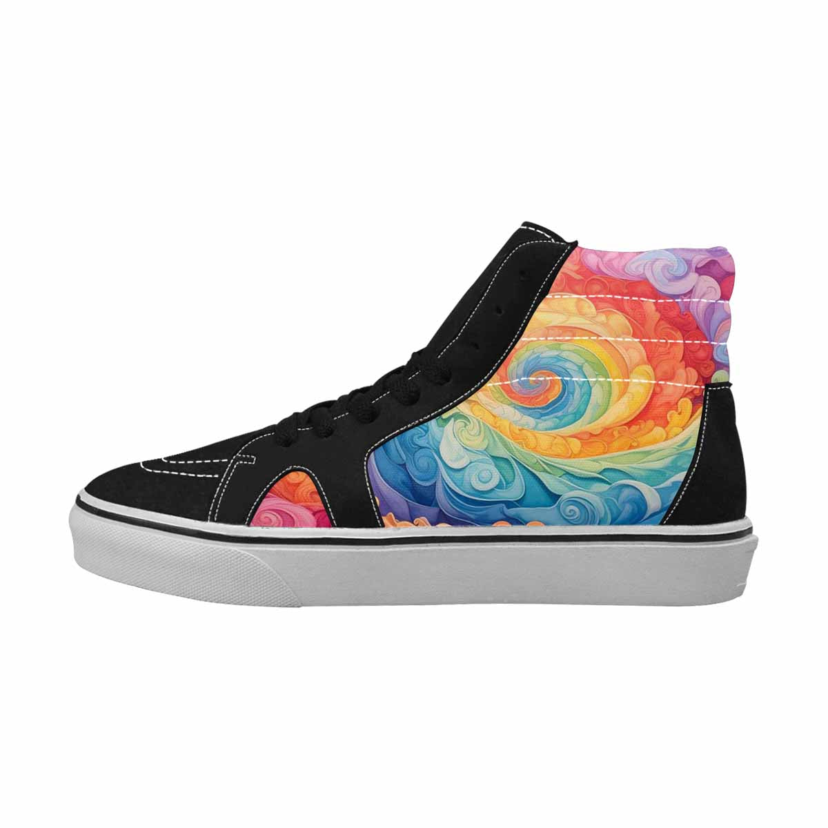 MEN'S Tie Dye Swirls Tie High Top Canvas Surreal Shoes