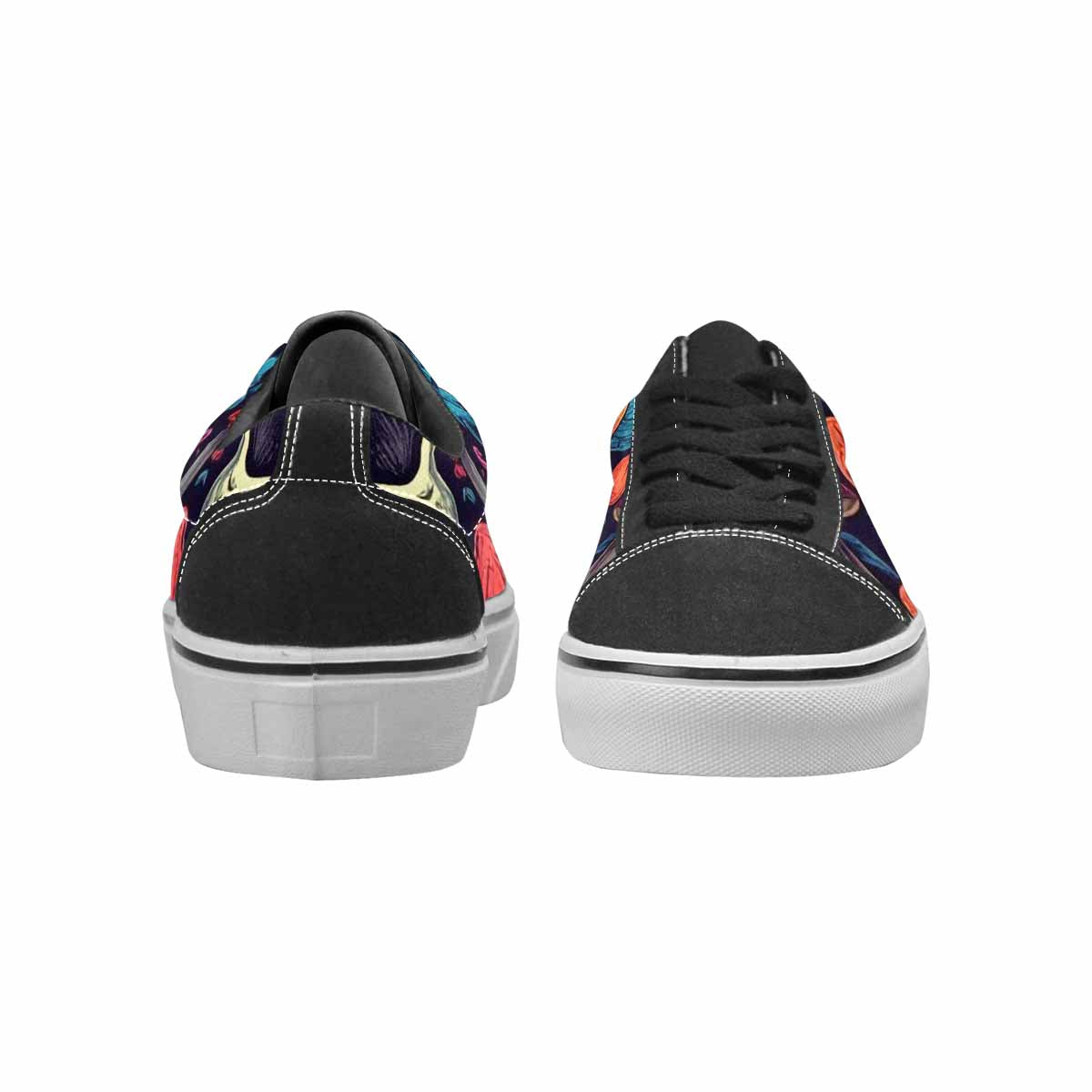 WOMEN'S Mushroom Skull Canvas Lace-Up Wallpaper Art Custom Shoes