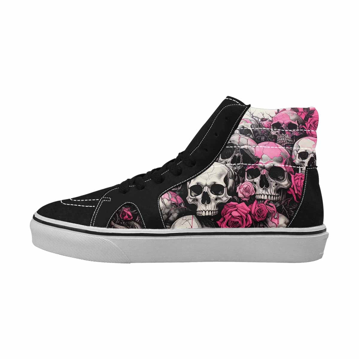 MEN'S Skull Roses High Top Canvas Vivid Custom Sneakers