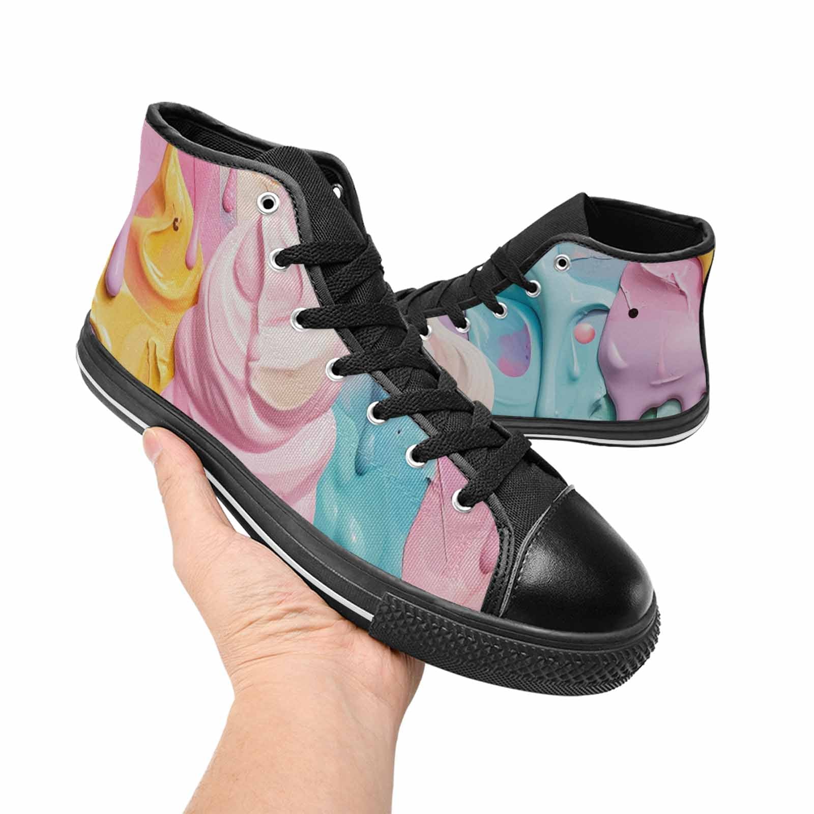 WOMEN'S Soft Serve Swirl Monster Characters High Top Canvas Vivid Shoes