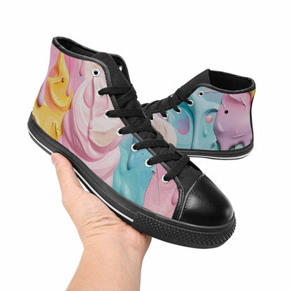WOMEN'S Soft Serve Swirl Monster Characters High Top Canvas Vivid Shoes