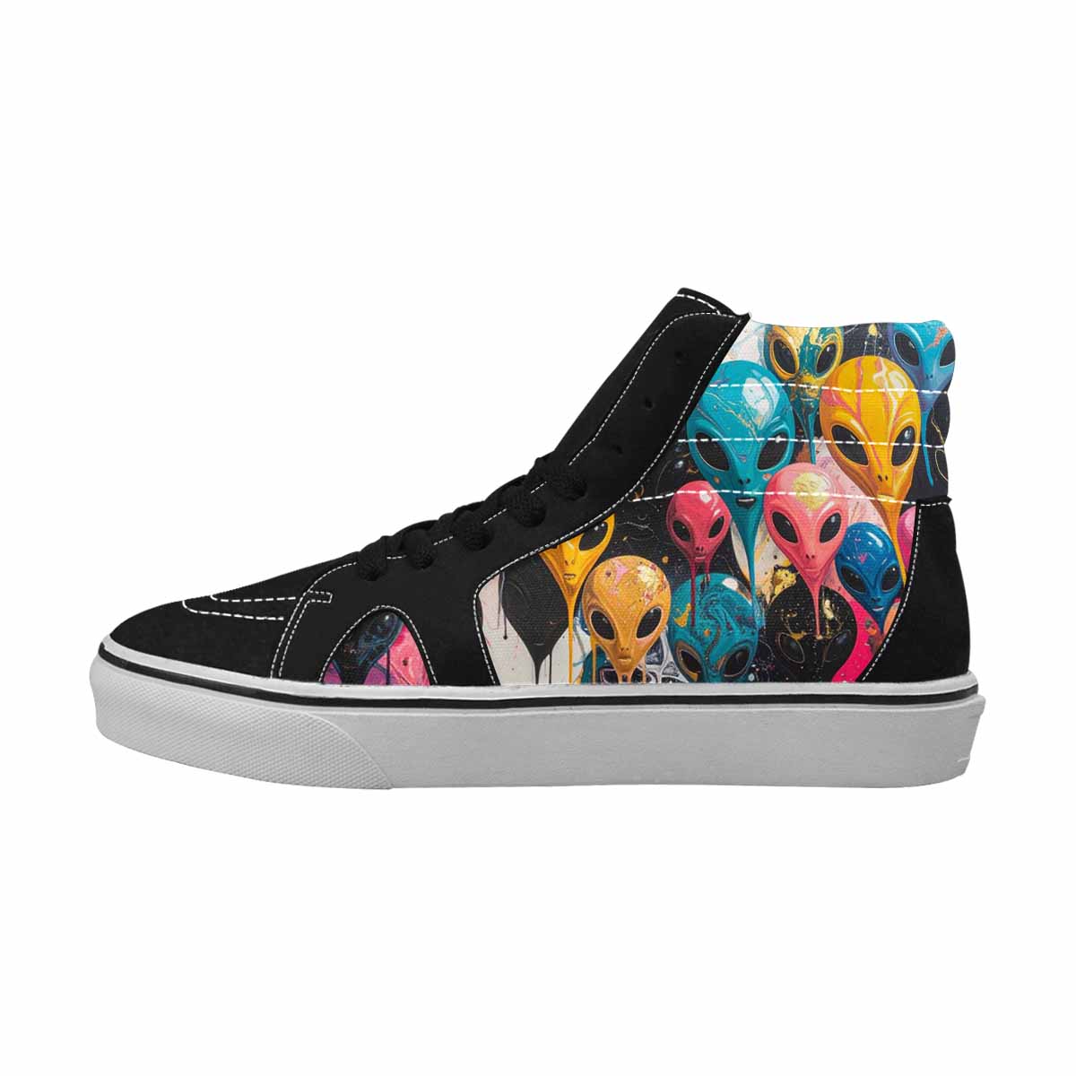 MEN'S Aliens  Marble Aliens High Top Canvas Surreal Custom Shoes