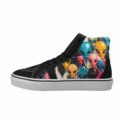 MEN'S Aliens  Marble Aliens High Top Canvas Surreal Custom Shoes