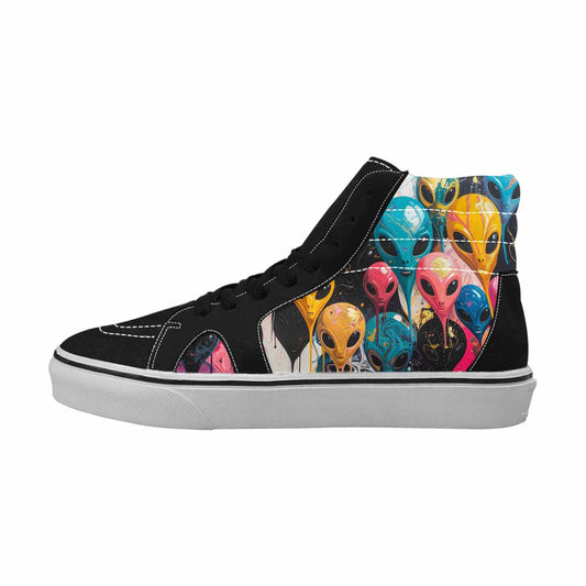 MEN'S Aliens  Marble Aliens High Top Canvas Surreal Custom Shoes