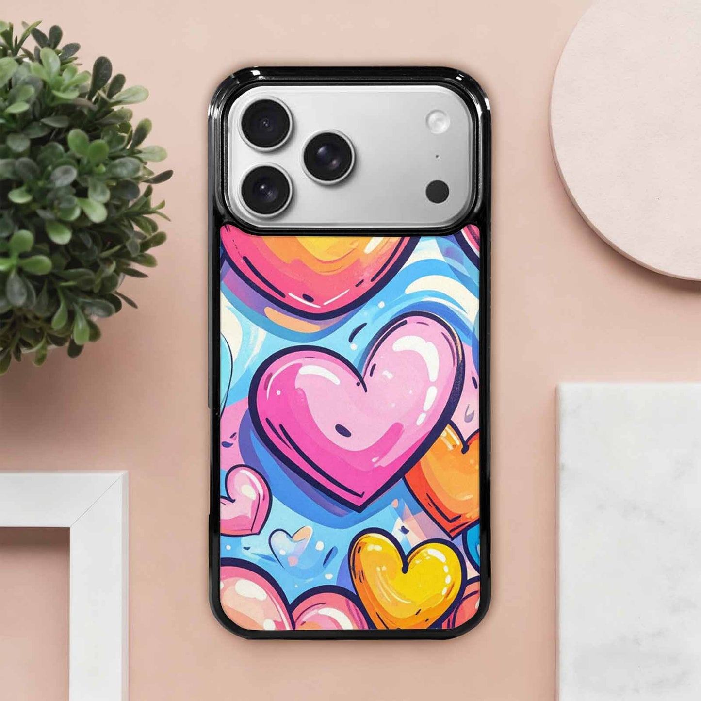iPhone 17 Pro Max Case — Pastel Summer Heart Original Art, Original Design Phone Case