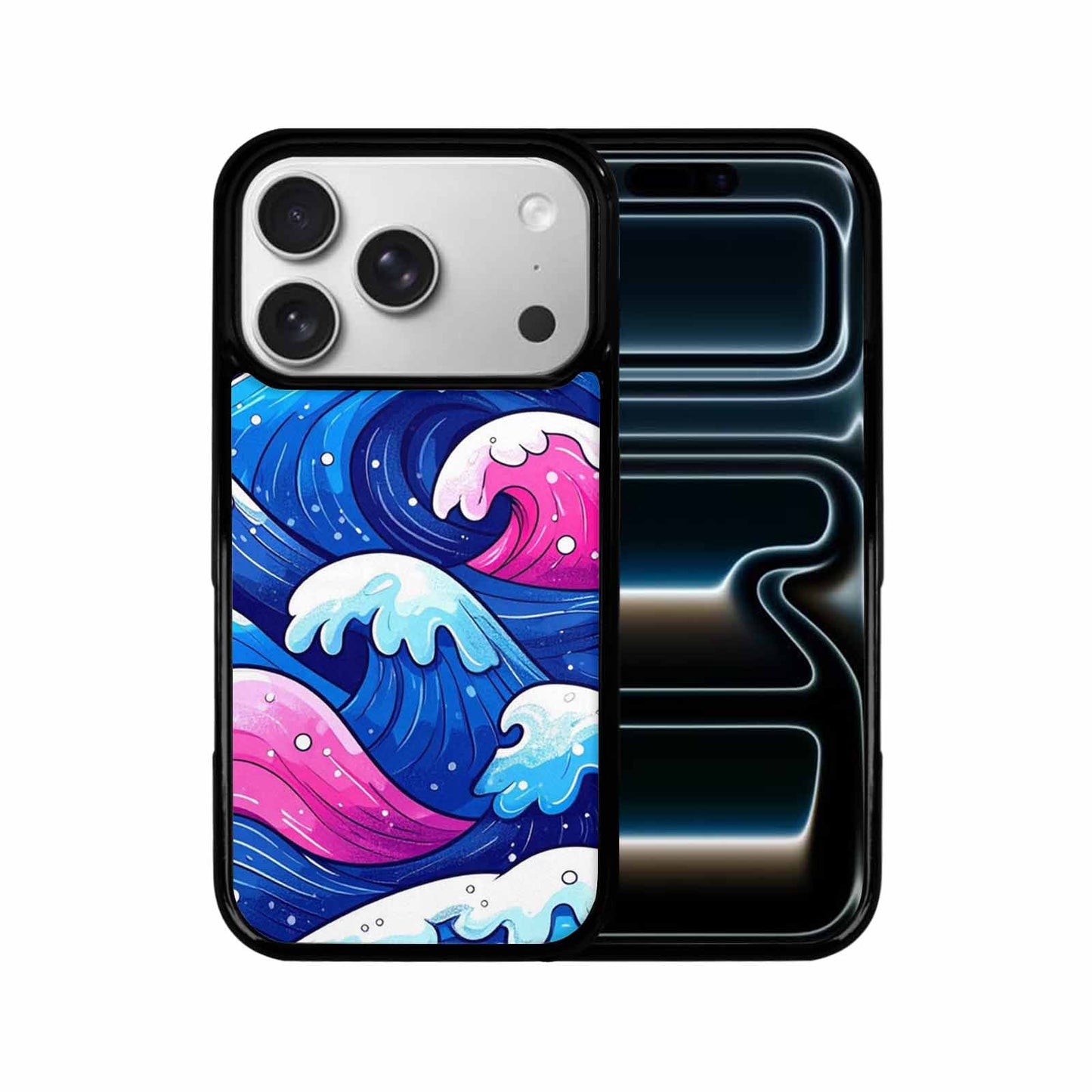 iPhone 17 Pro Case — Glossy Winter Wave Seamless Cartoon Cute, Custom Designed Case Cover