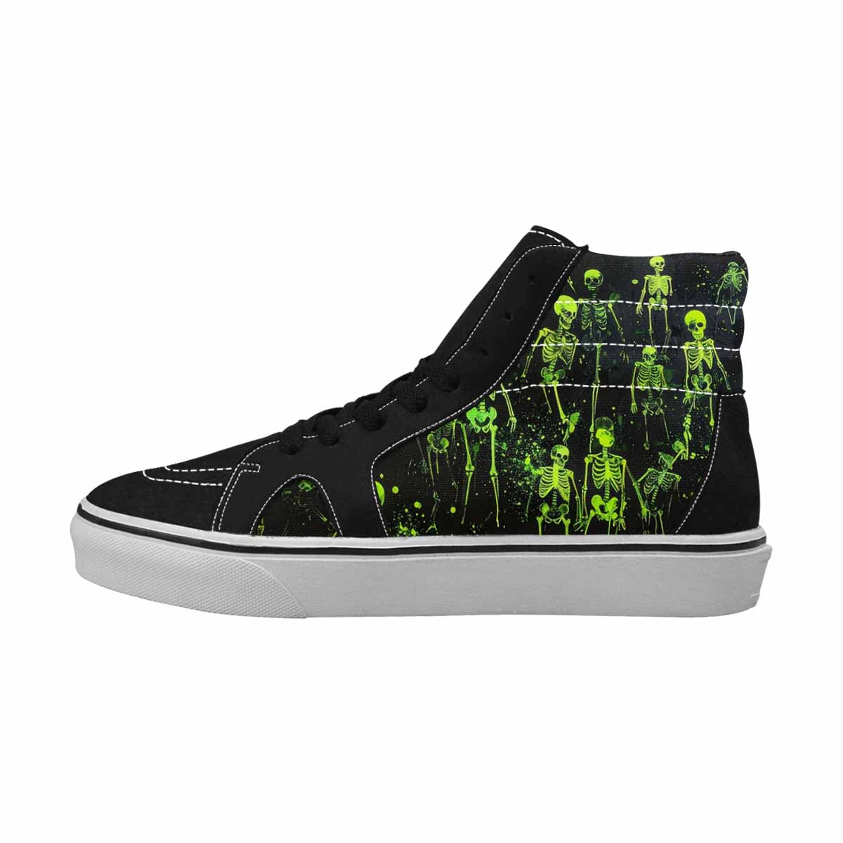 MEN'S Skeletons × Neon Green High Top Canvas Y2K Shoes