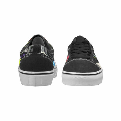 WOMEN'S Rainbow From Skull S Lace-Up Canvas Vivid Custom Sneakers