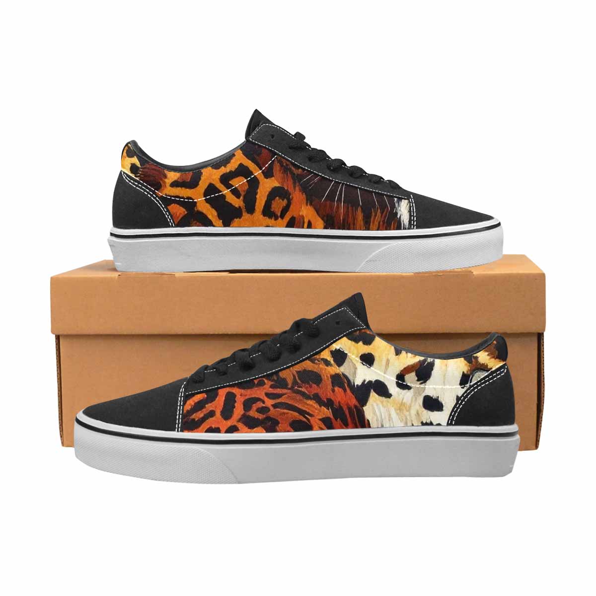 WOMEN'S Animal Print Canvas Lace-Up Grunge Custom Sneakers