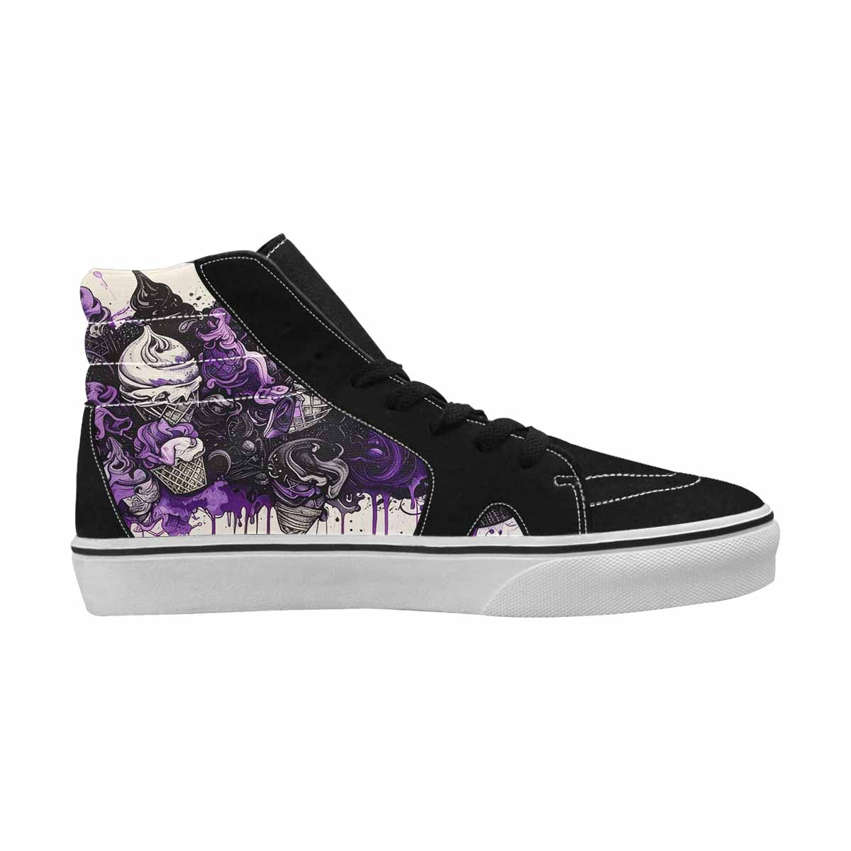 MEN'S Ice Cream Motif High Top Canvas Melting Art Sneakers