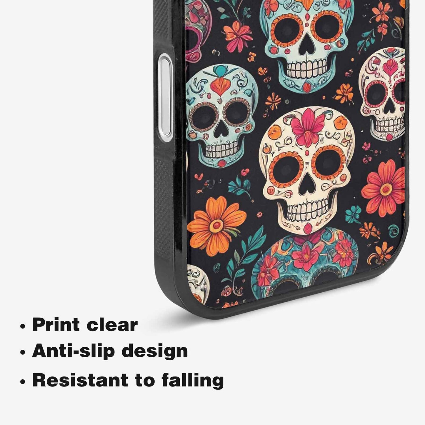 iPhone 16 Case — Dia De Los Muertos Sugar Skull, Custom Printed Phone Case