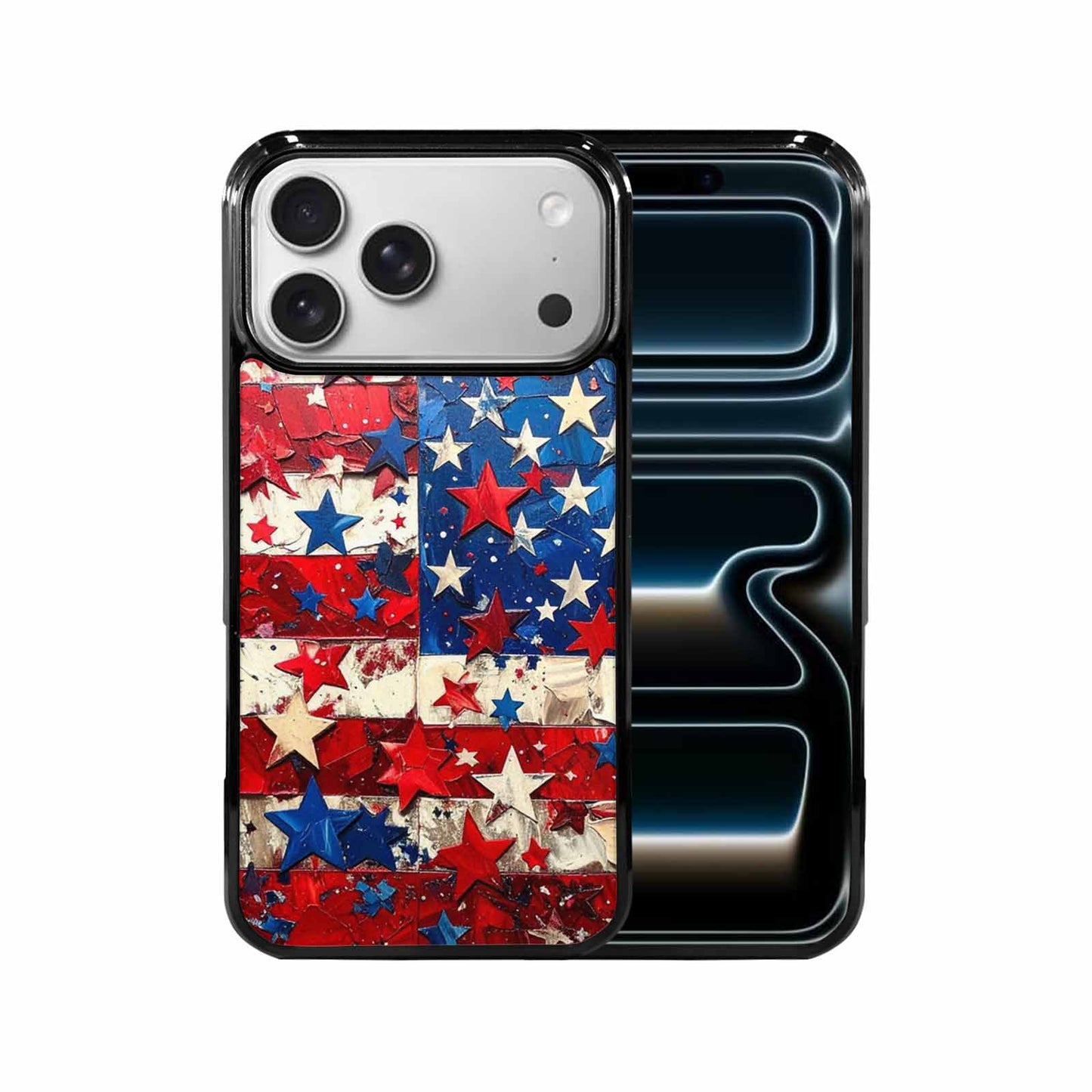 iPhone 17 Pro Max Case — Patriotic Stars And Stripes Galaxy Space, Custom Print Case Cover