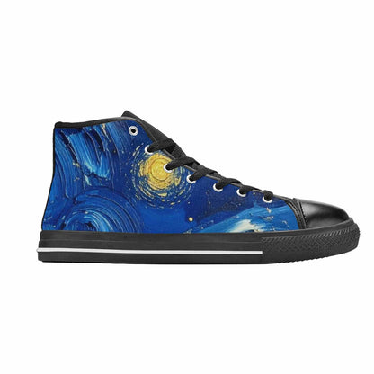 WOMEN'S Starry Night Galaxy High Top Canvas Aesthetic Custom Sneakers
