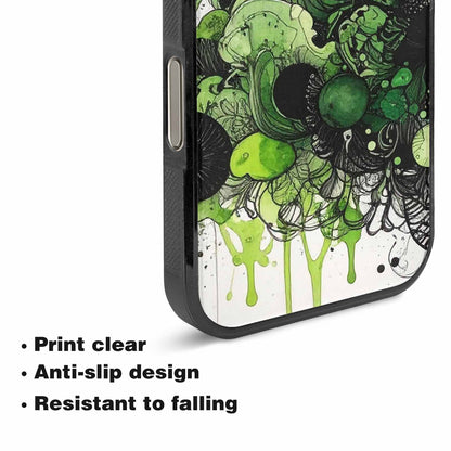 iPhone 16 Pro Max Case — Sea Creature Burst Black Green Ink, Custom Designed Case Cover