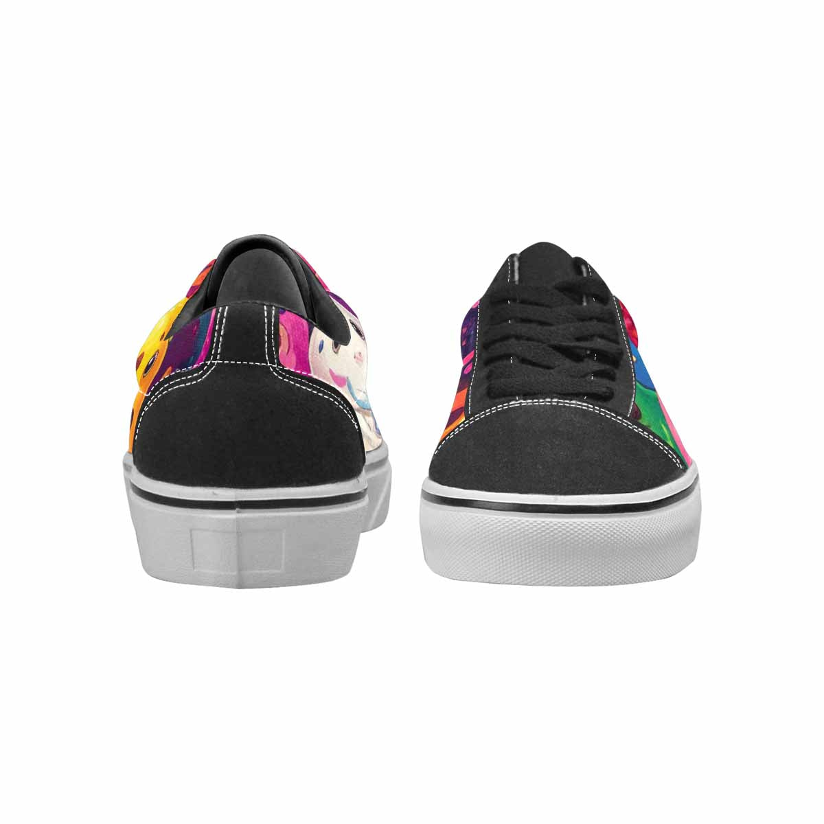 WOMEN'S Melting Ice Cream Monster Lace-Up Canvas Vibrant Chaos Custom Sneakers