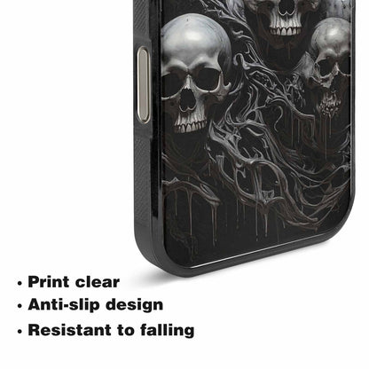 iPhone 15 Pro Max Case — Grey Dark Black And Grey Tones, Customized Protective Case