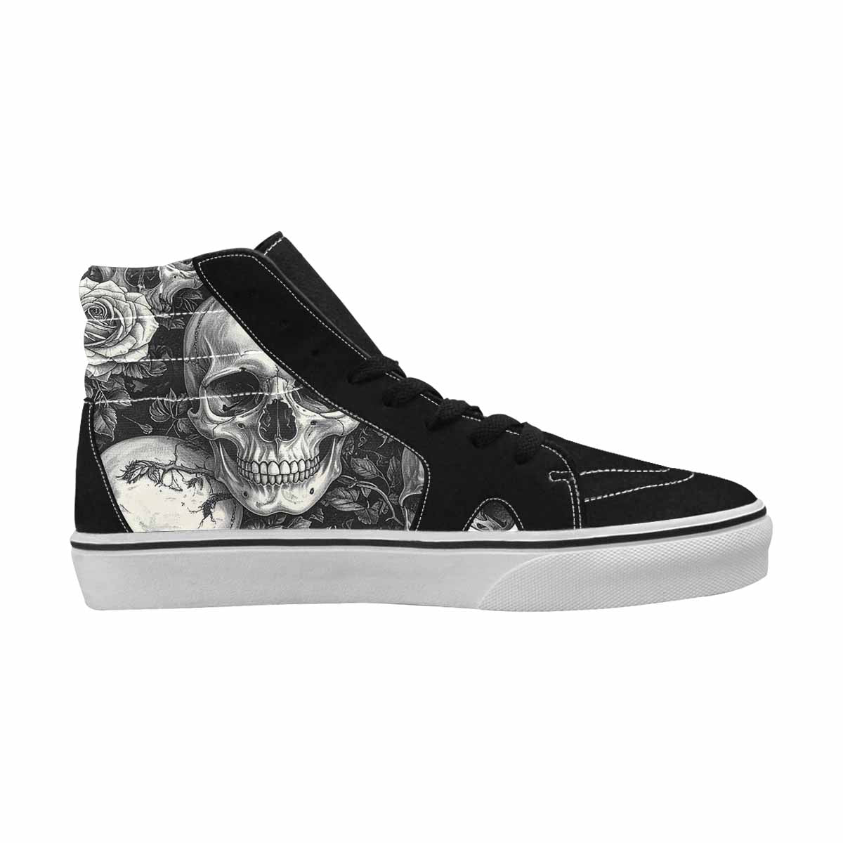 MEN'S Skulls Roses Pen Ink High Top Canvas Dreamcore Shoes