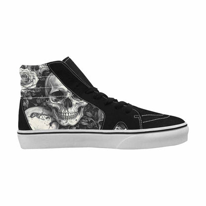 MEN'S Skulls Roses Pen Ink High Top Canvas Dreamcore Shoes