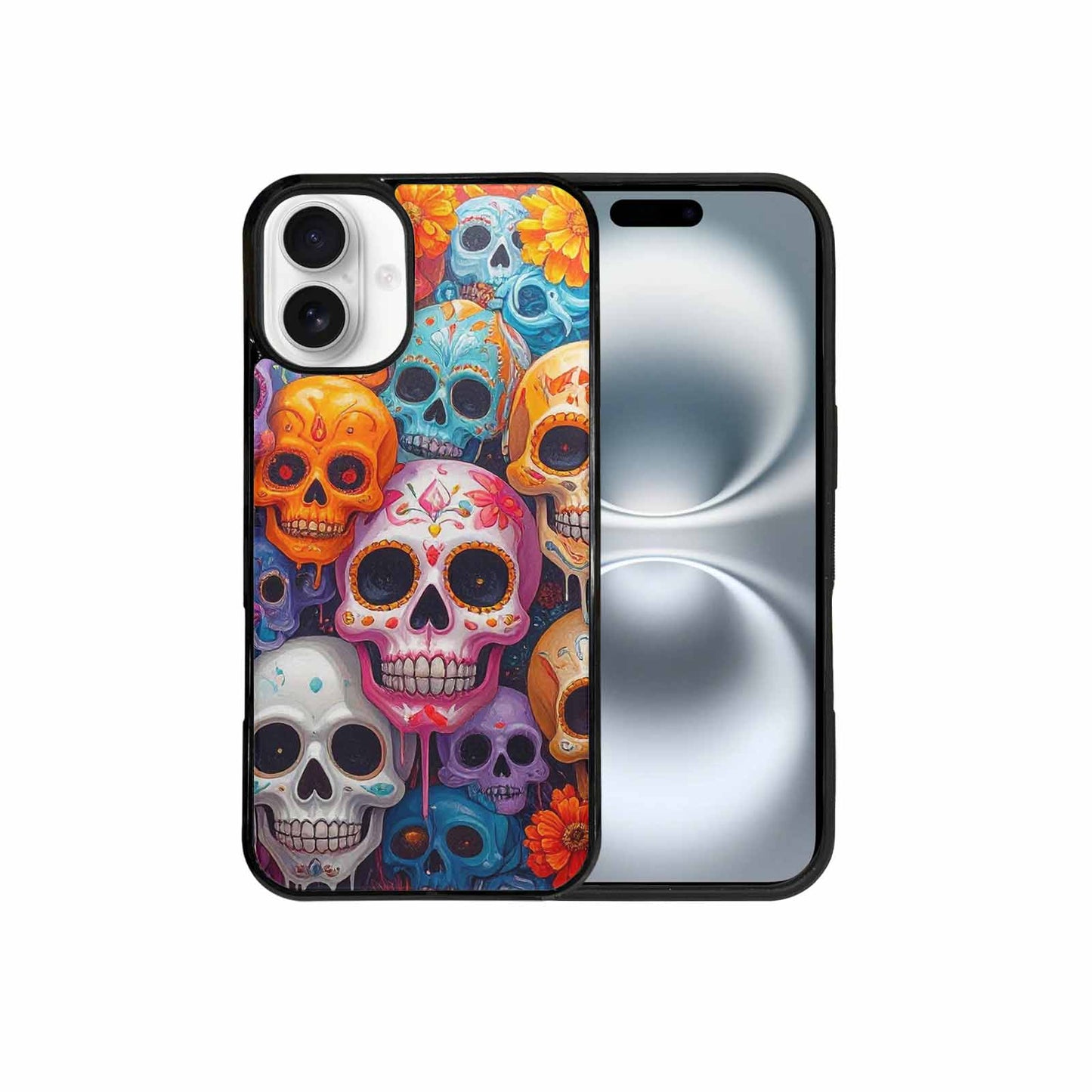 iPhone 16 Plus Case — Sugar Skullsmelting Sugar Skulls 9h5, Customized Protective Case