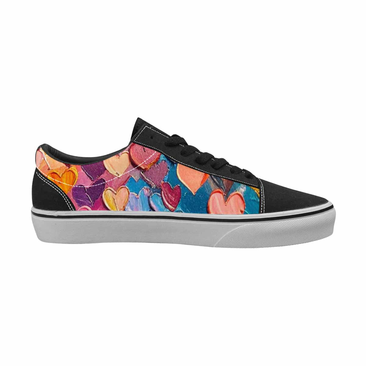 WOMEN'S Heart Burst Lace-Up Canvas Melting Art Custom Sneakers