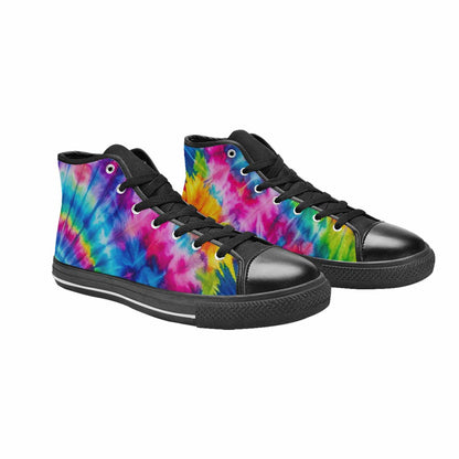 MEN'S Tie Dye Acid Wash Color High Top Canvas Vibrant Chaos Shoes